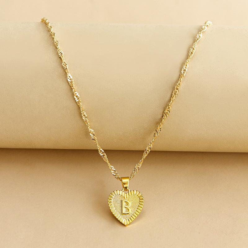 Gouden Hart Halsketting met Initialen