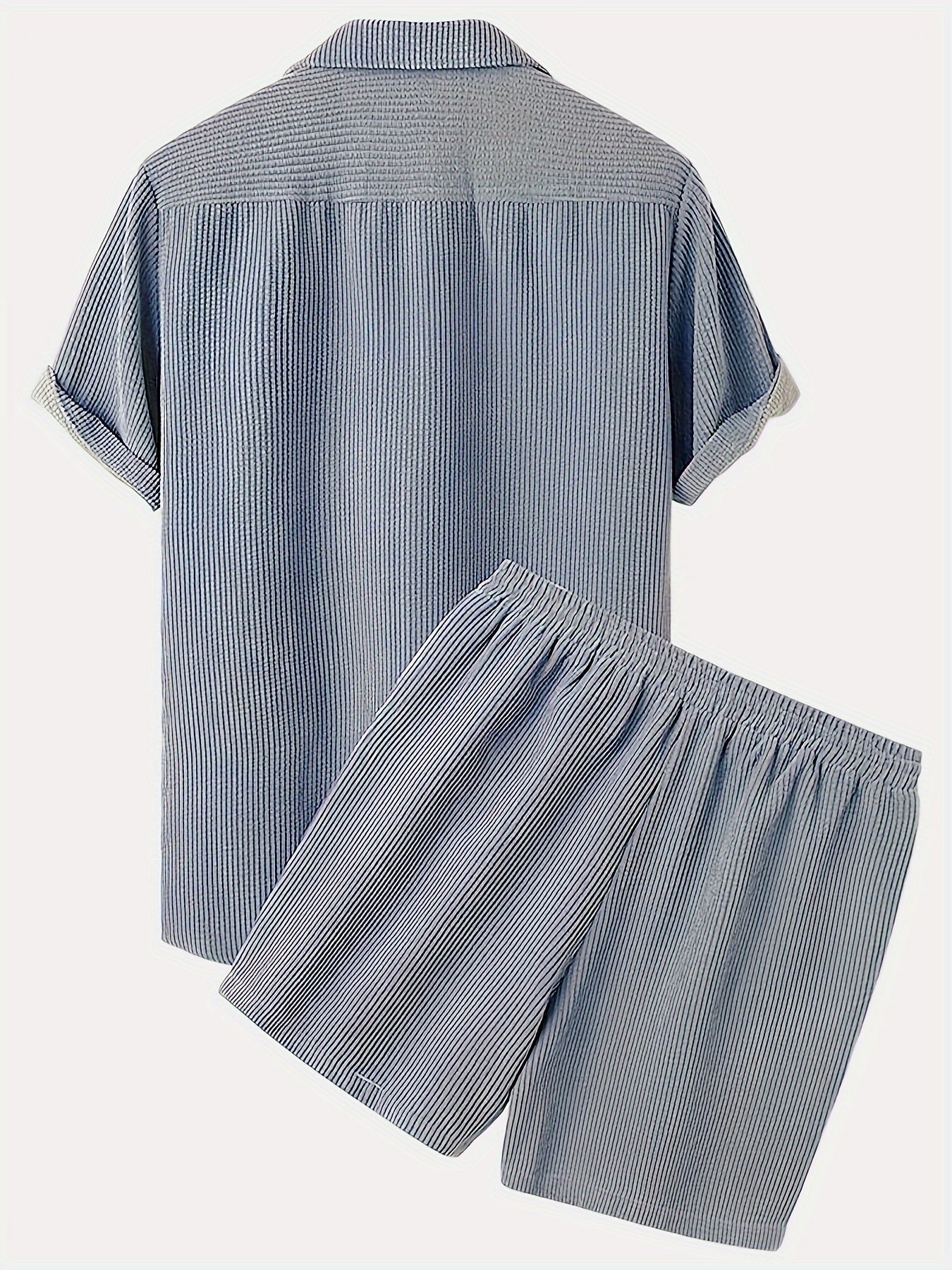 Korte Mouw Hemd Licht Rekbaar Casual Corduroy Effen Kleur Zomer - Mode Vibes
