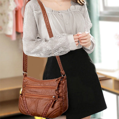 Zachte Lederen Schoudertas Casual Design