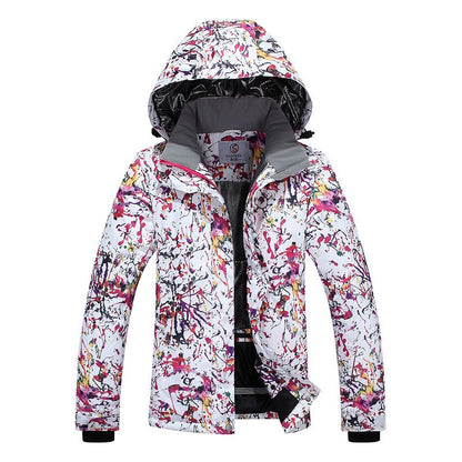 Dames Ski Jas Waterdicht Warm met Trendy Print