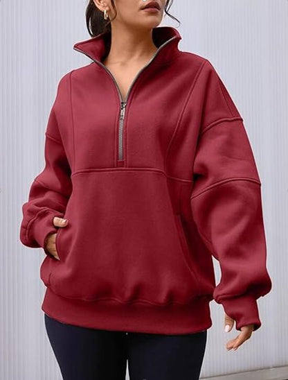 Dames Oversized Trui Warm en Comfortabel met Kangoeroezak
