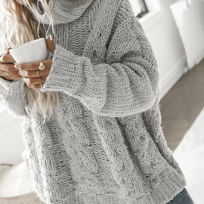 Oversized Trui Hoge Halslijn Zacht en Warm - Mode Vibes