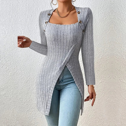 Asymmetrische Cardigan Geribbeld Zacht voor Vrouwen - Mode Vibes