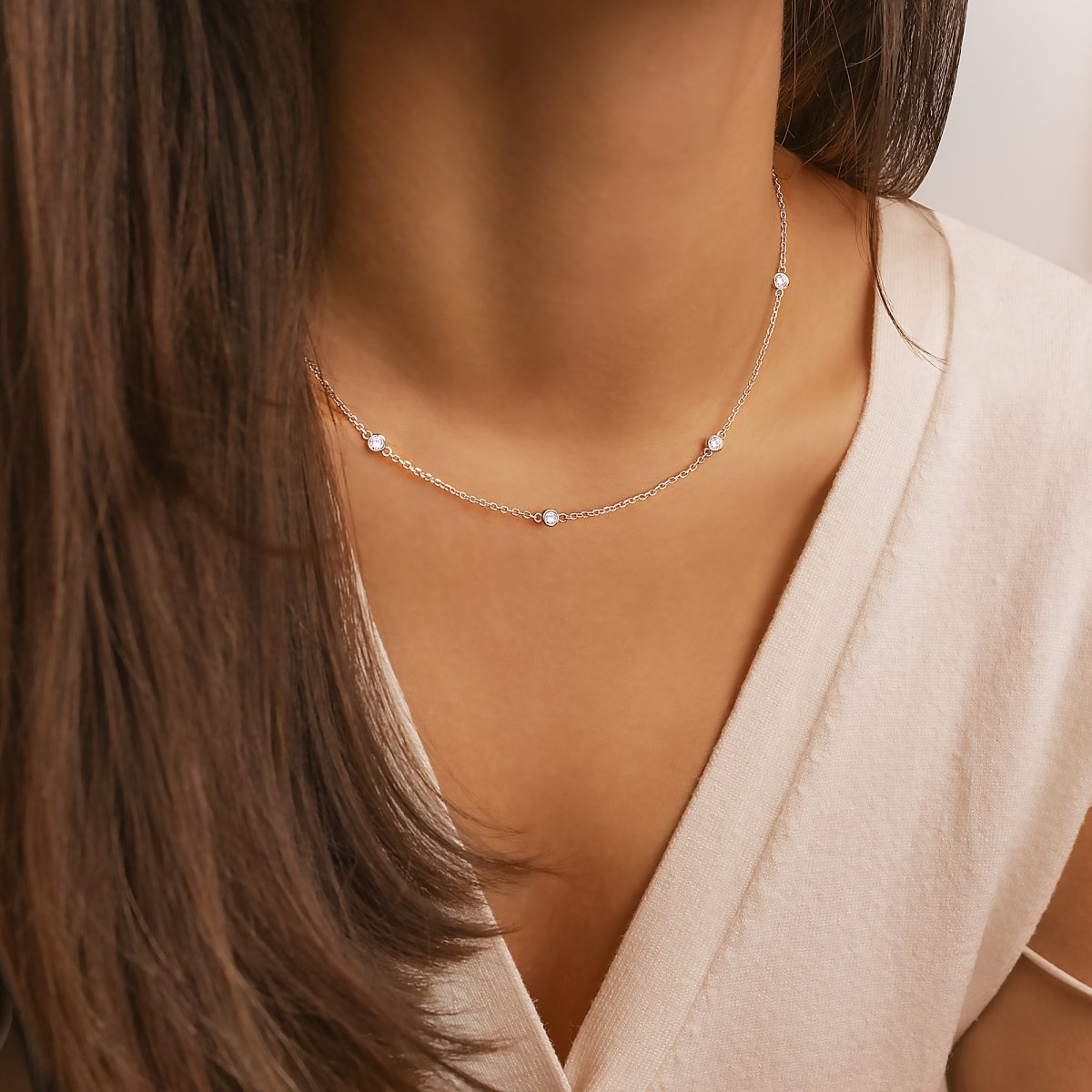 Zirkonia Halsketting Stijlvol Modern Sieraad