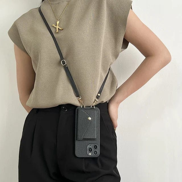 Leren Telefoonhoes Crossbody Stijlvol Design