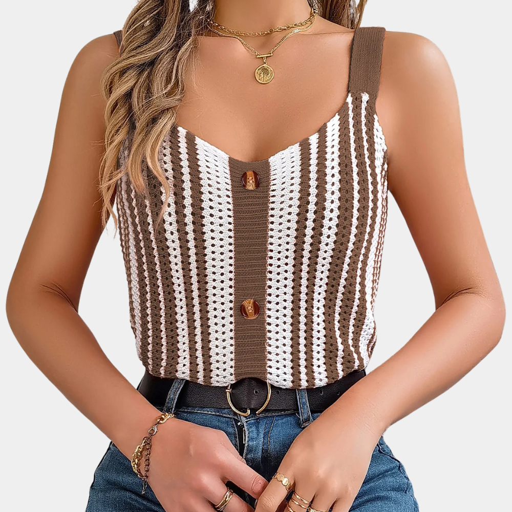 Dames Zomertop Opengewerkt Luchtig Trendy - Mode Vibes