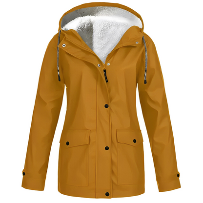 Dames Regenjas Fleece Gevoerd Waterdicht Warm