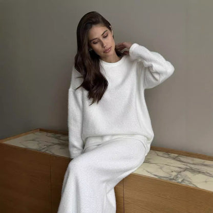 Dames Tweedelige Set Zachte Trui Lange Rok Comfortabel