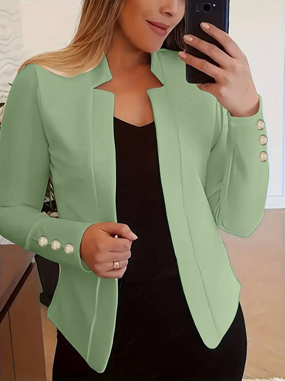 Casual Dames Blazer met Knopen – Lichtgewicht Katoen, Lange Mouw