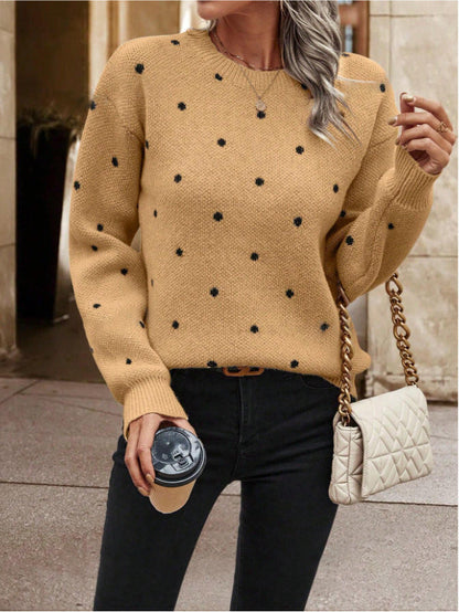Dames Gebreide Trui met Polkadots Stijlvolle Trendy Look