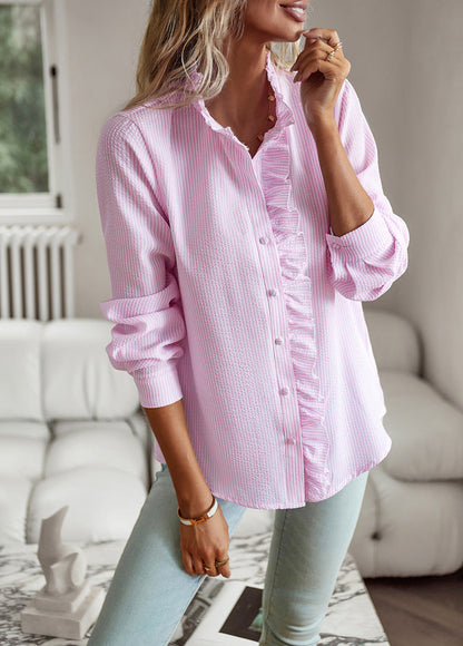 Dames Blouse Fijn Geweven Elegante Ruches Helena