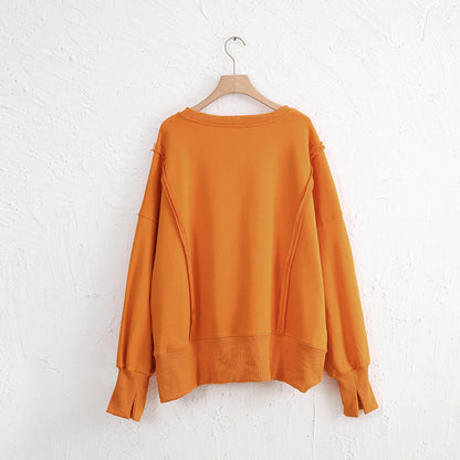 Dames Sweater Warm Losse Pasvorm Met Rauwe Randen