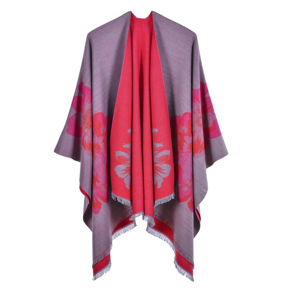 Dames Sjaal met Bloemenprint Cape Stijl Levi