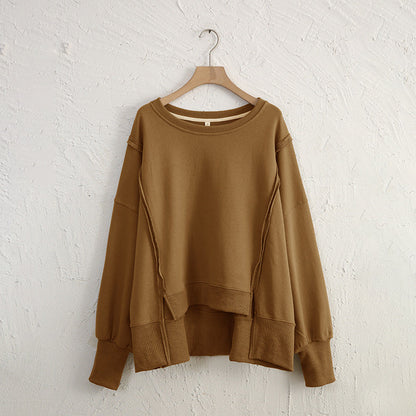 Dames Sweater Warm Losse Pasvorm Met Rauwe Randen