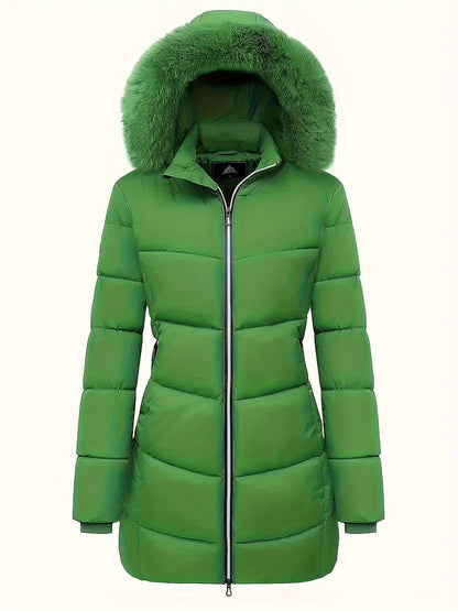 Warme Puffy Jas voor Vrouwen met Stijlvolle Details