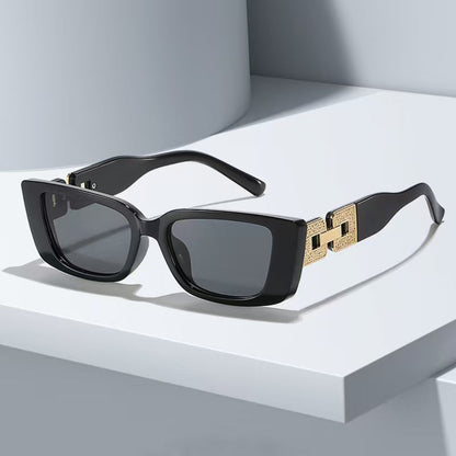 Dames Zonnebril Vierkant Montuur Goudkleurig Frame