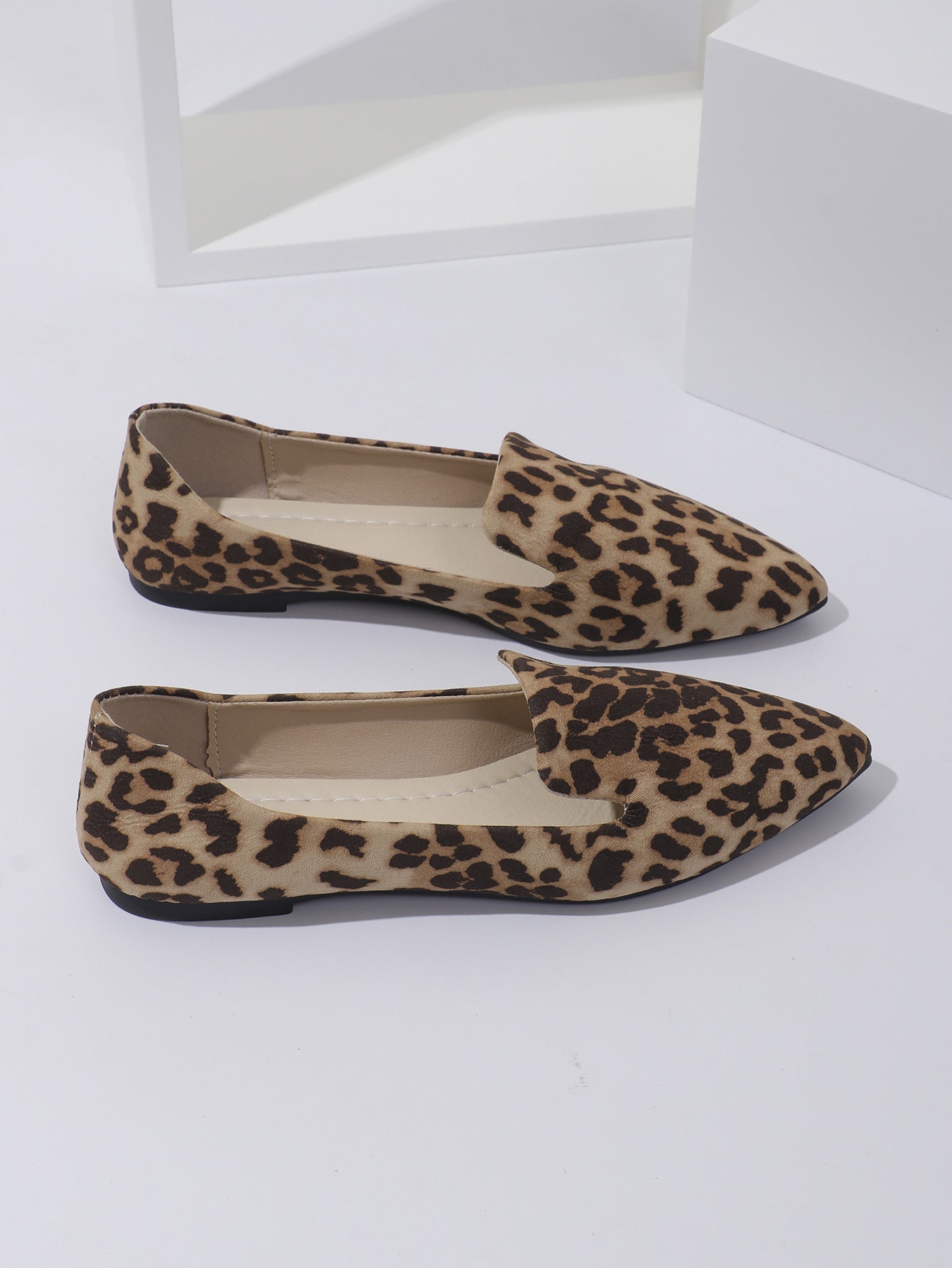 Dames Ballerina's Panterprint Puntneus Comfortabel