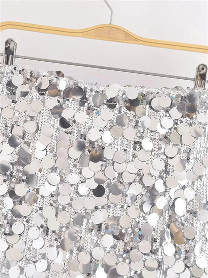 Glitter Minirok Kort Feestjurk voor Vrouw