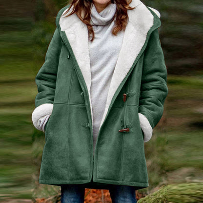 Dames Jas met Sherpa Voering en Toggle Sluiting Warm Luxe Birouze