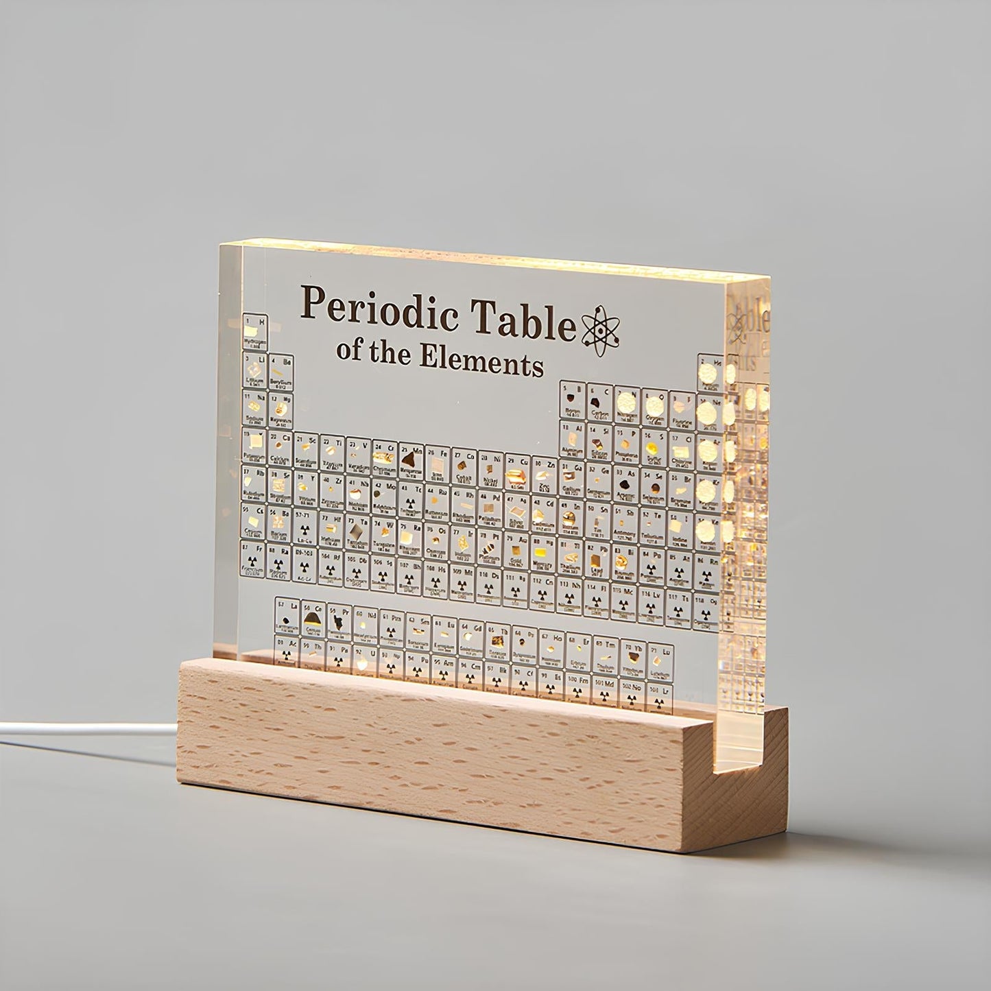 Periodieke Tabel Lamp met Echte Elementen