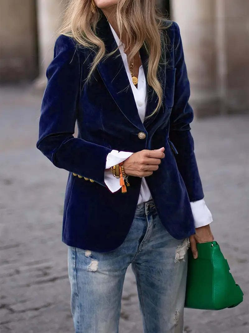 Dames Blazer Fluwelen Trendy Look
