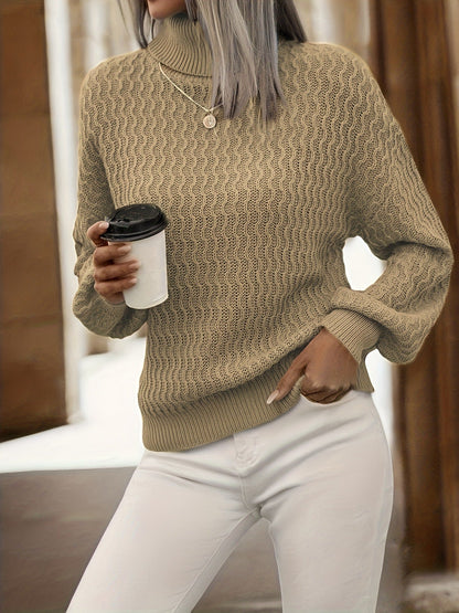Dames Coltrui Golfstructuur Trendy Stijlvolle Trui