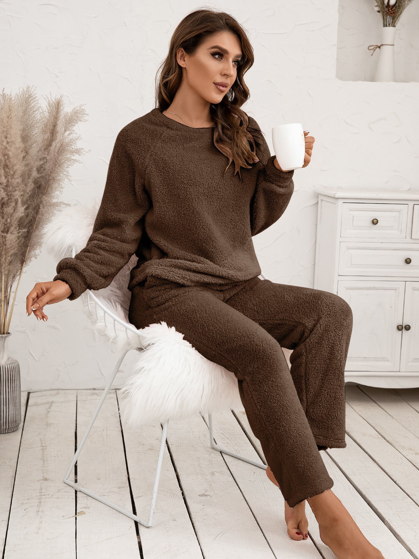 Dames Pluche Loungepak Zacht en Comfy Huispak