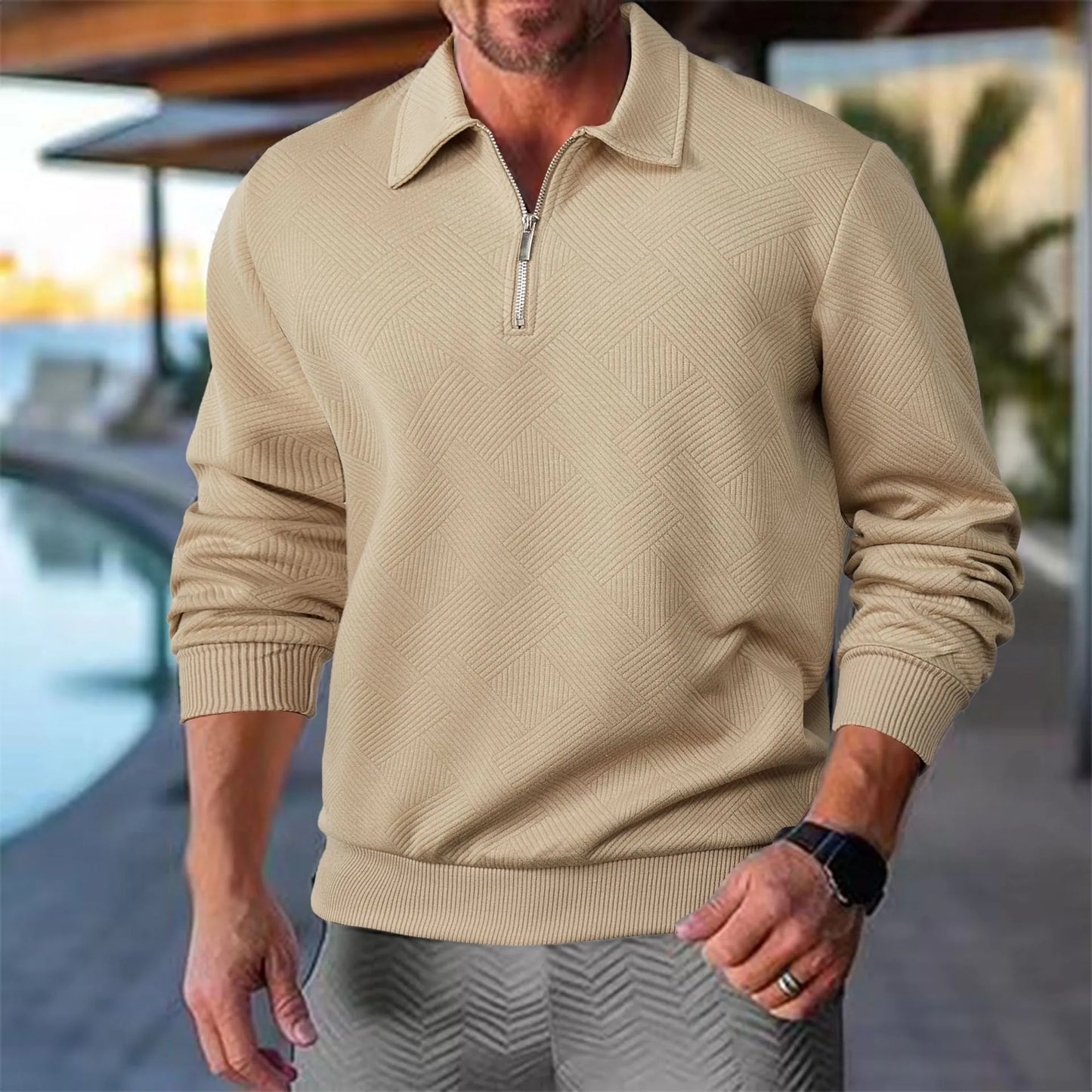 Premium Quarter Zip Trui Heren Sportief