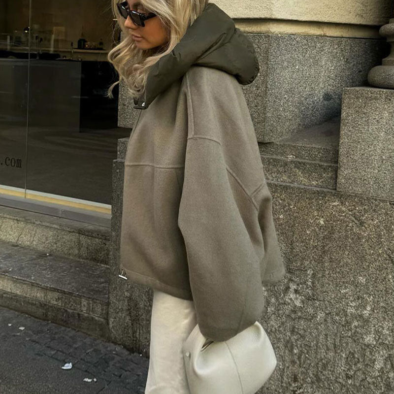 Dames Oversized Jas met Capuchon Stoer en Elegant