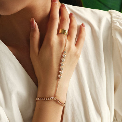 Dames Armband met Schakelketting en Ring Sieraden Trendy