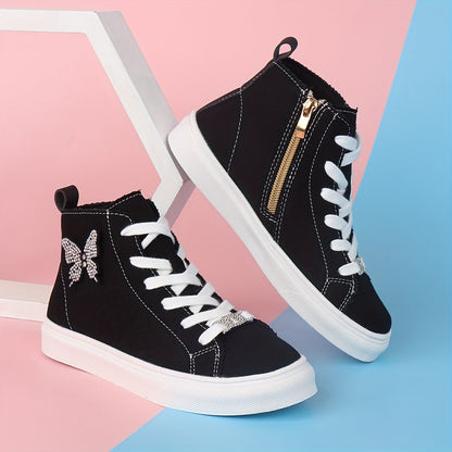 Kinder Sneakers Canvas Stijlvol met Vlinderstrikkers