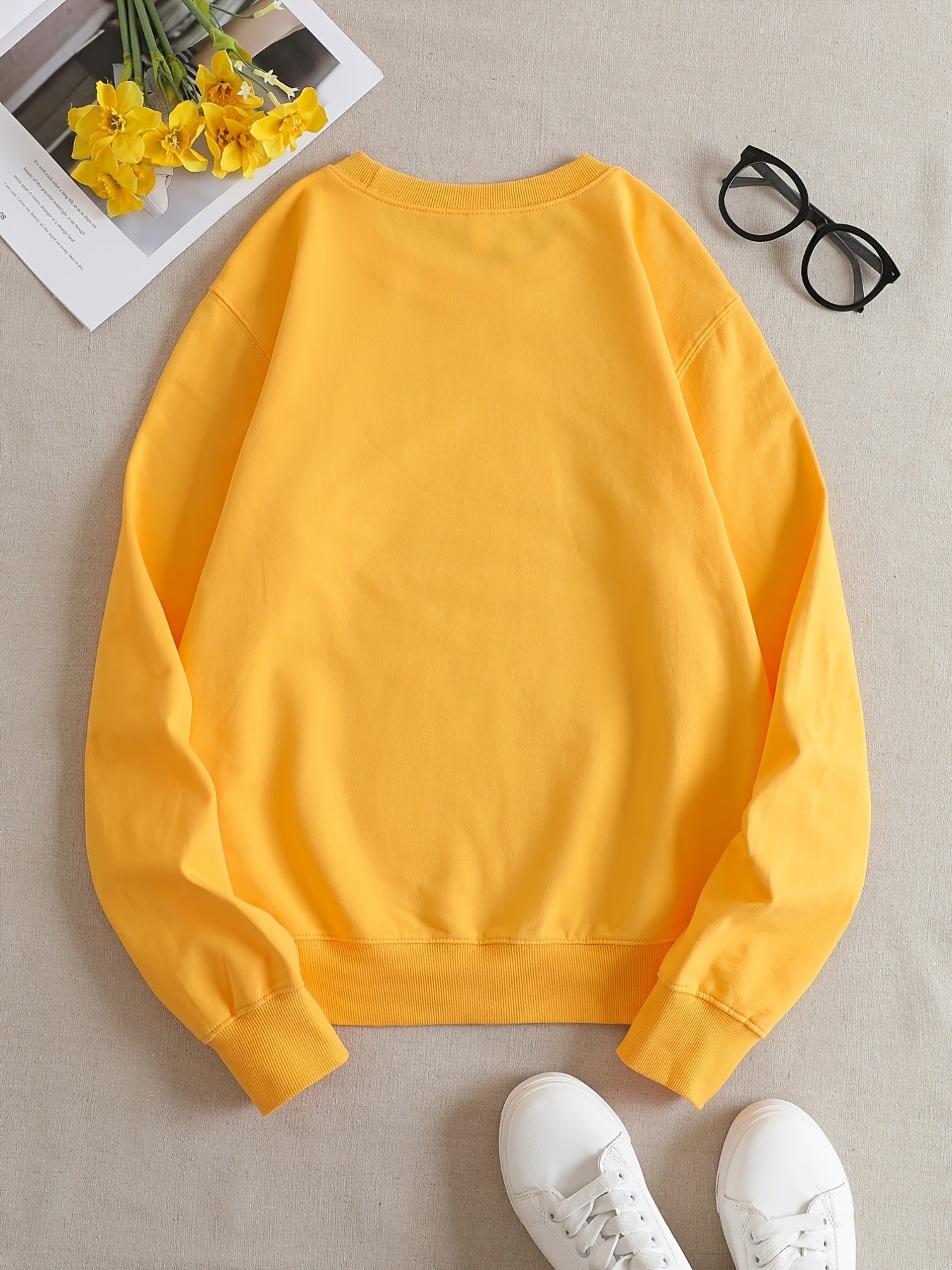 Gele Sweatshirt met Grappige Grafische Print