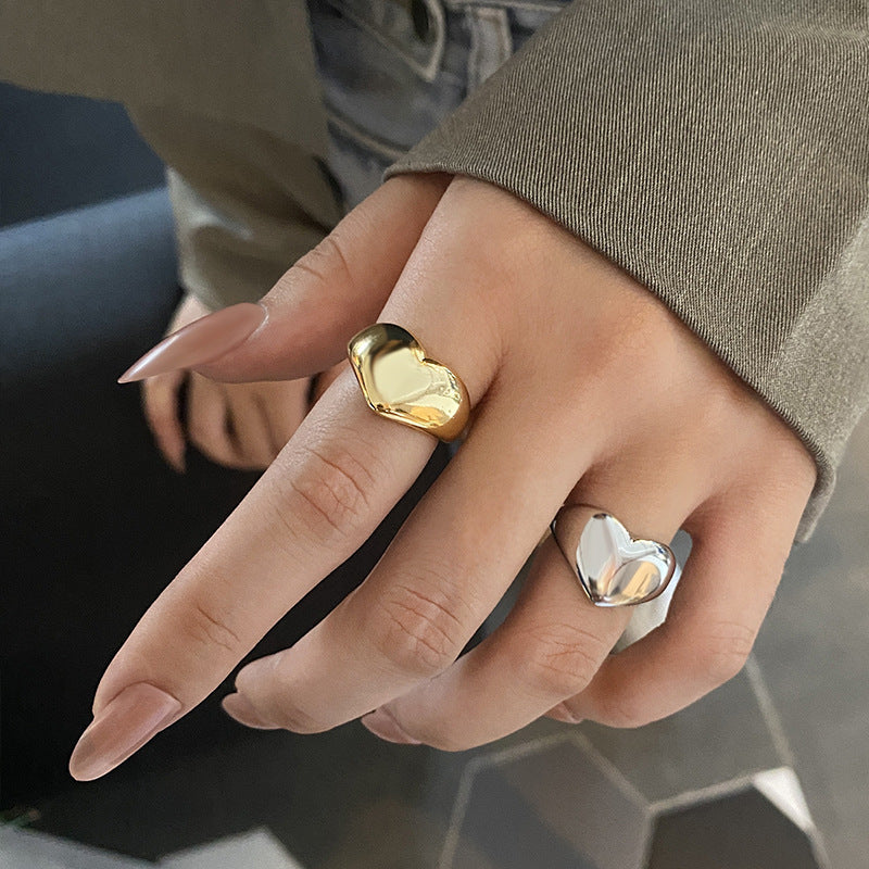 Dames Hart Ring Minimalistisch met Lelie - Mode Vibes