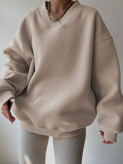Dames V-Hals Trui Geel Minimalistisch Design