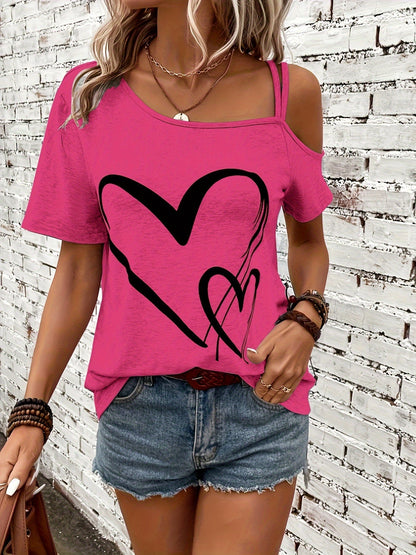 Vrouwelijk T-shirt Blote Schouder Zomerse Stijl
