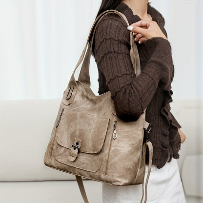 Vegan Schoudertas Vintage Stijl Leren Look