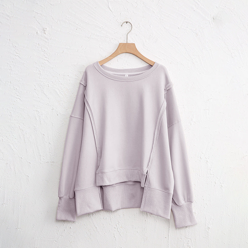 Dames Sweater Warm Losse Pasvorm Met Rauwe Randen