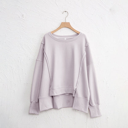 Dames Sweater Warm Losse Pasvorm Met Rauwe Randen