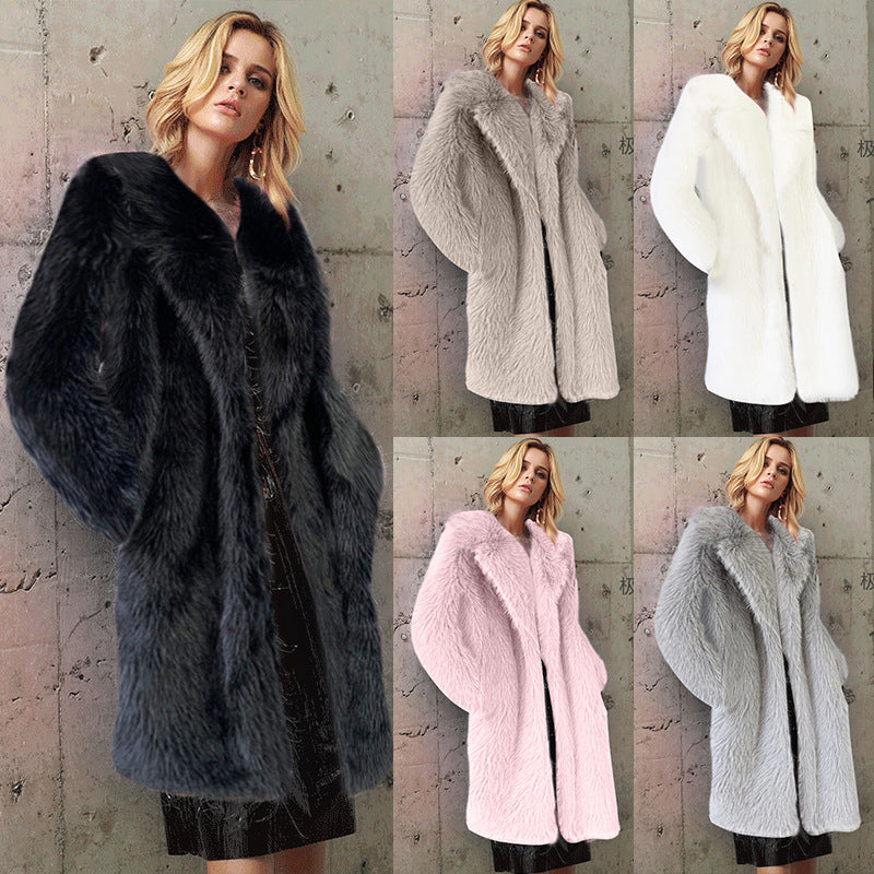 Dames Faux Fur Jas Trendy Elegante Stijlvolle Coat