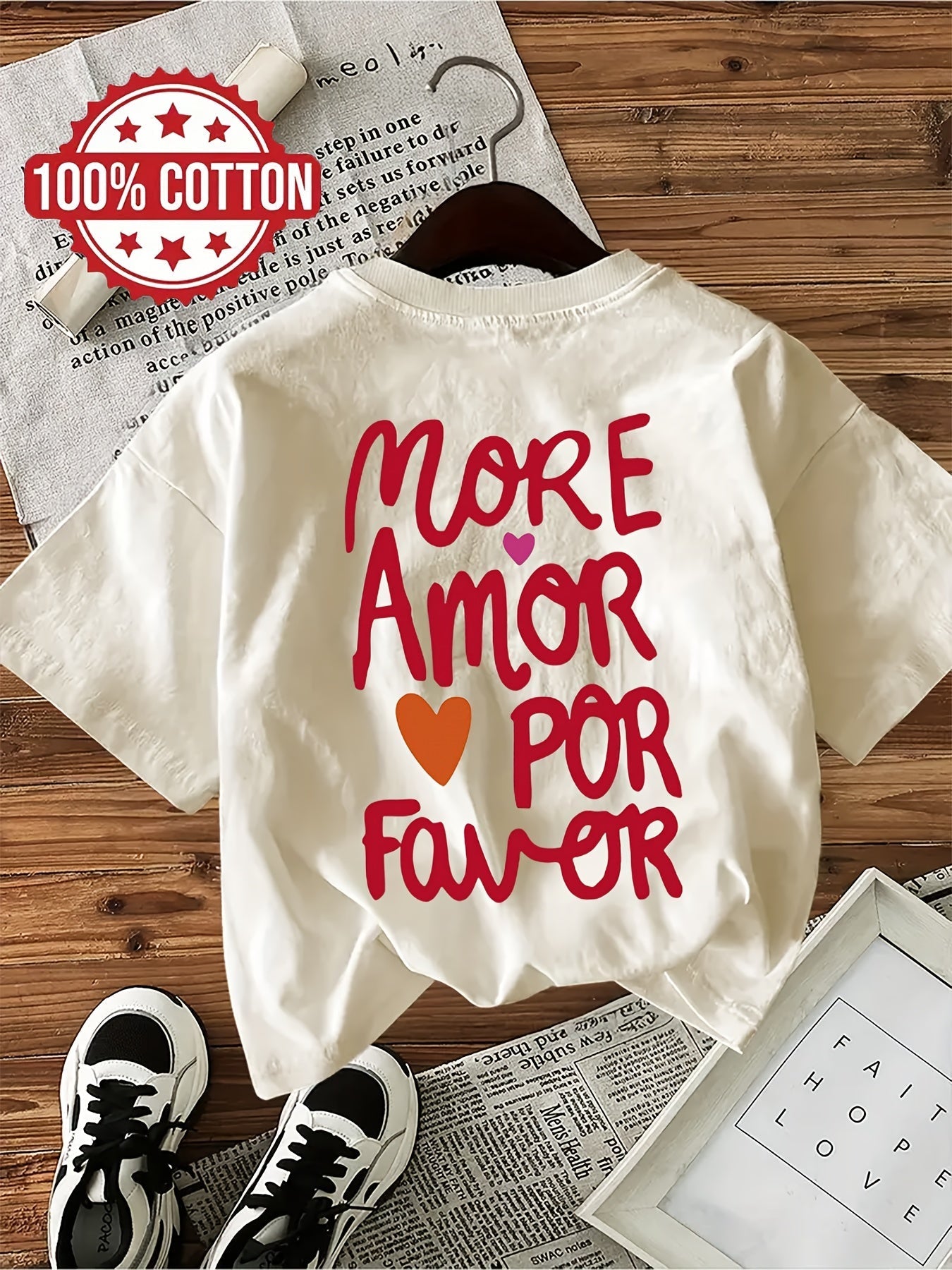 Dames T-shirt Katoen Comfortabele Pasvorm Met Tekstprint