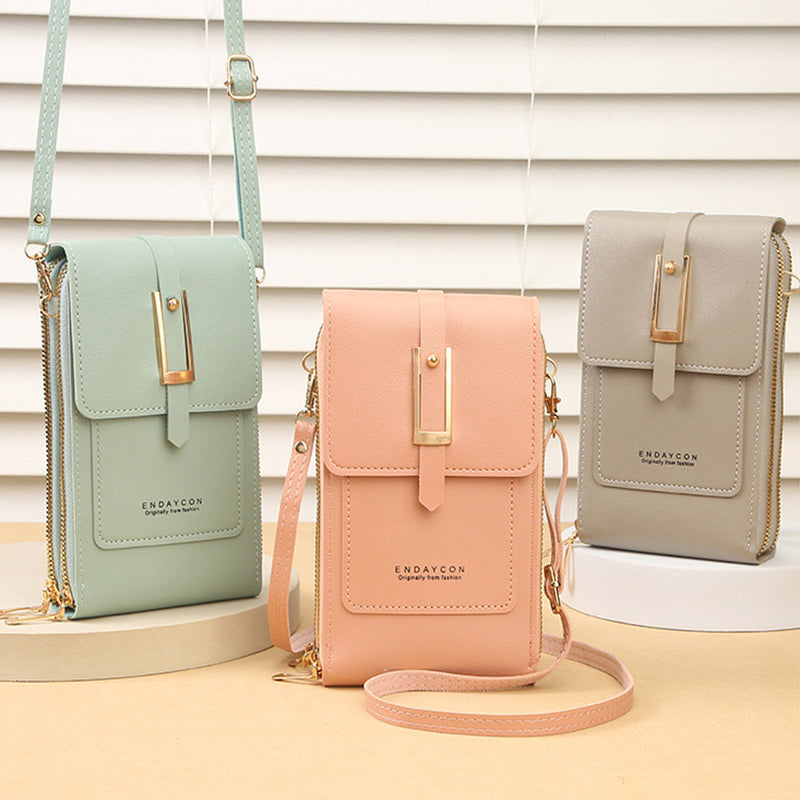 Dames Crossbody Telefoontas met Touchscreen Venster en Lacy Ontwerp