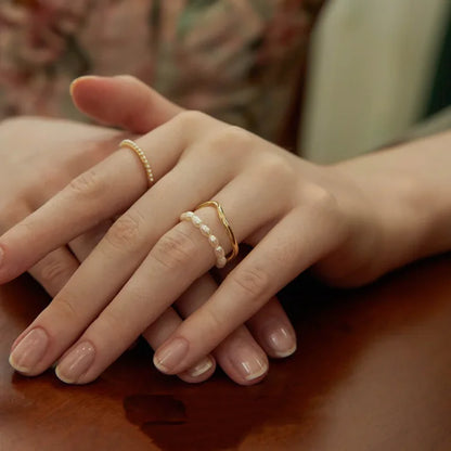 Gouden Ring met Zoetwaterparel Elegante Look