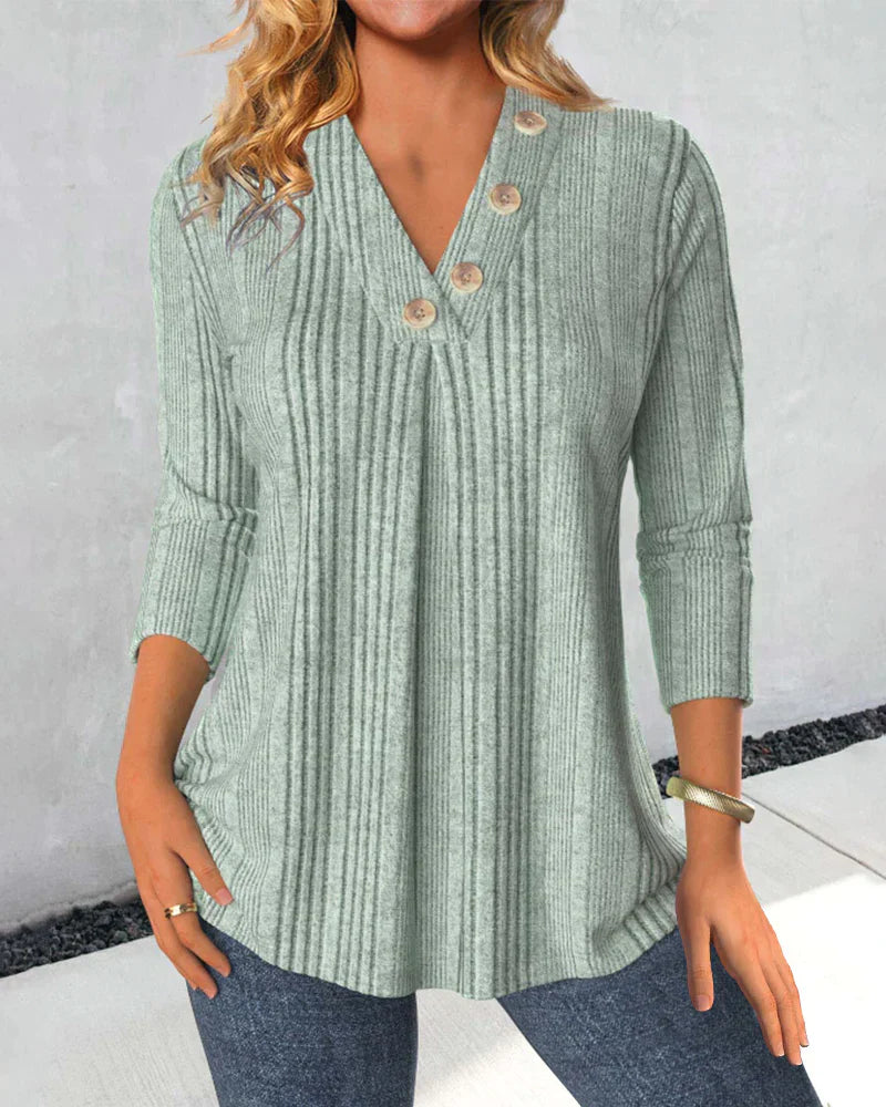 V-hals Top Dames Korte Mouw Zomerse Stijl - Mode Vibes