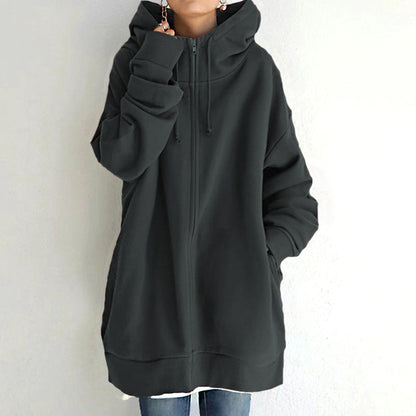 Dames Oversized Hoodie met Rits Comfortabel en Warm