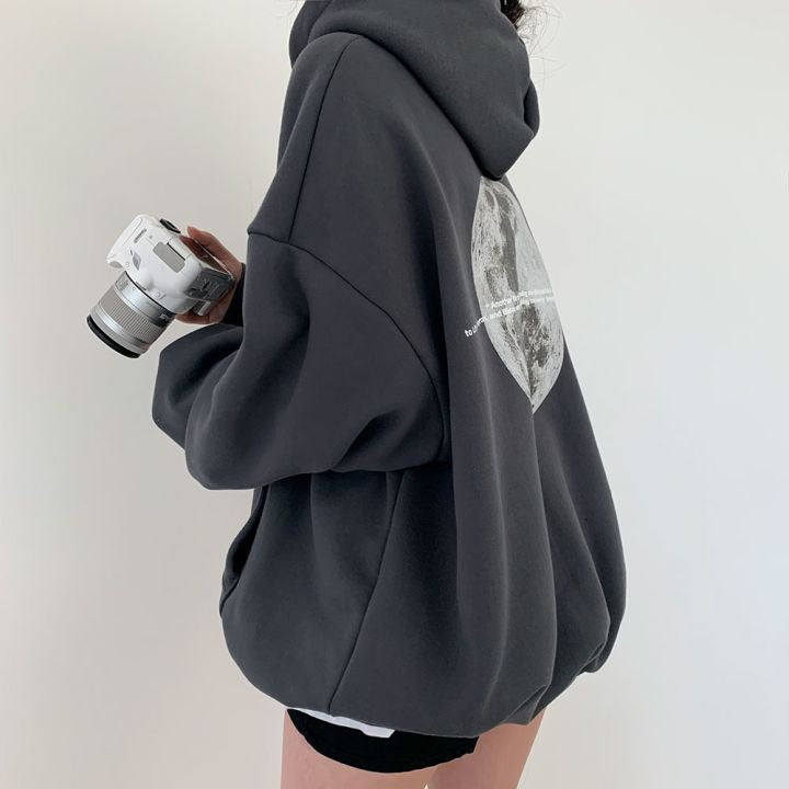 Dames Hoodie Space Print Casual Streetwear