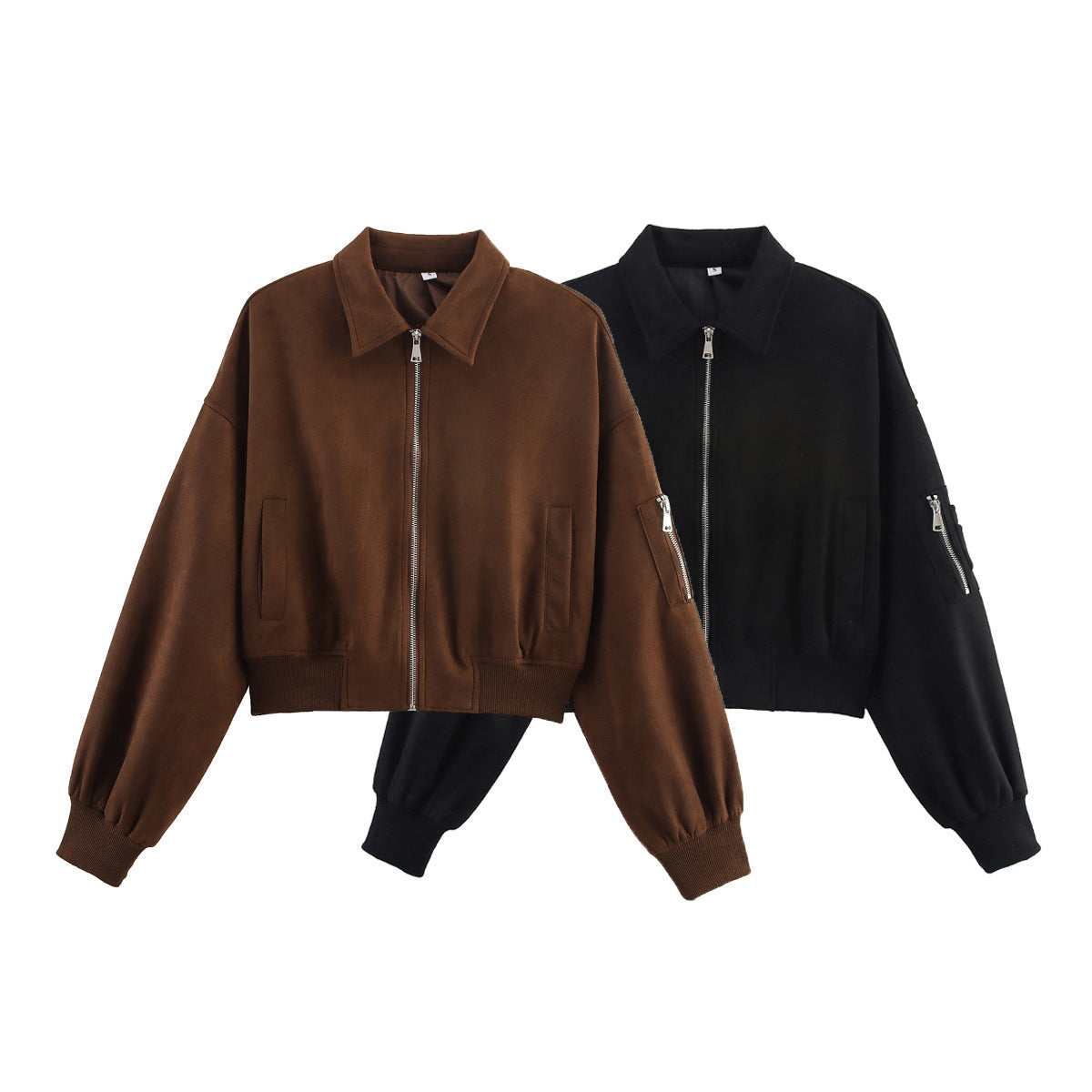Dames Korte Suède Jas met Kraag Trendy Look