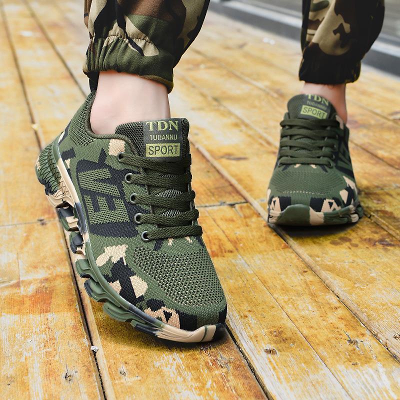 Dames Orthopedische Sneaker Groen Army Print Comfortabel