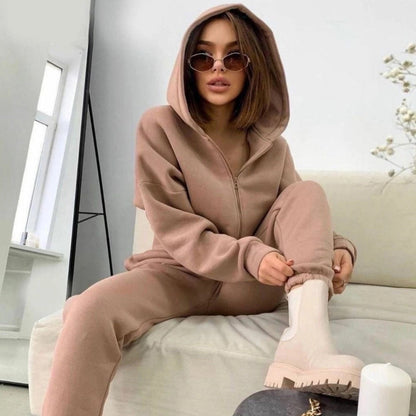 Dames Joggingpak Soft Jogger en Hoodie Zacht Grijs