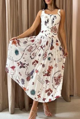 Vrouwelijke Jurk Lange Print Maxi Jurk - Mode Vibes