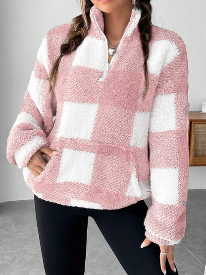 Dames Trui Warm en Comfortabel met Rits en Zakken
